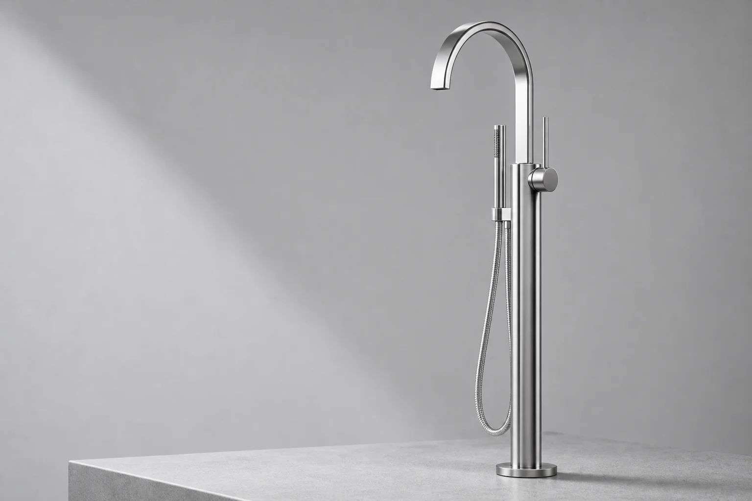 玄弧独立式浴缸龙头产品图 / Freestanding Bath Mixer by Zhengda.